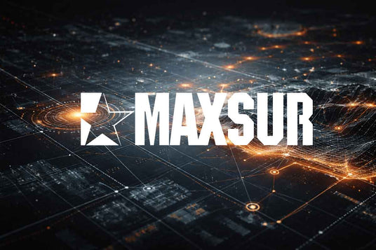 MAXSUR logo on a futuristic background with glowing lines and dots.