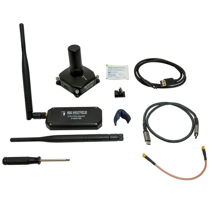 Sentera RTK and PPK integration kit all parts laid out