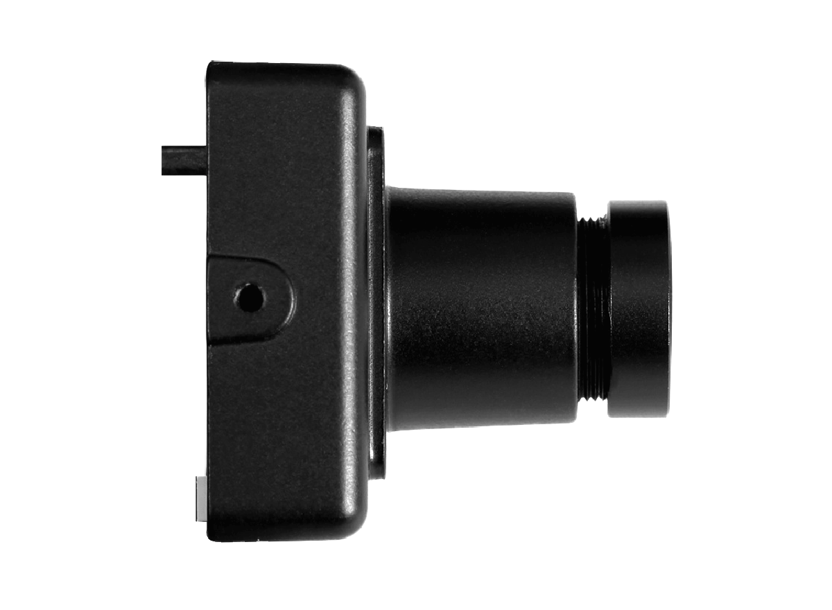 LOW LIGHT MICRO CAMERA Side Profile with Rugged Housing and Mount