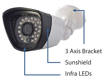 Video security bullet camera with outdoor housing