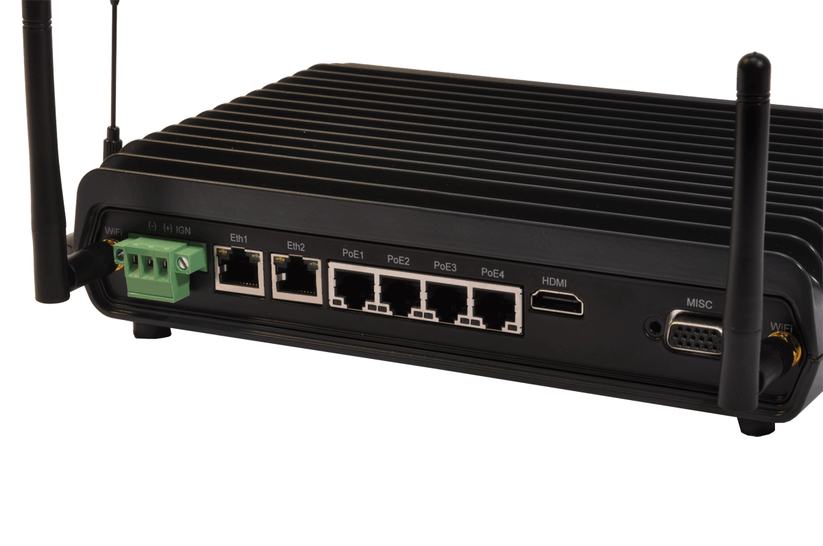 MAXSUR Network Video Recorder for Pole Camera with integrated cellular modem and IO ports