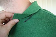 Body wire being installed underneath shirt collar