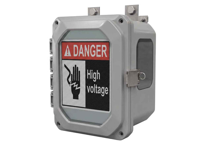 covert utility enclosure with white background