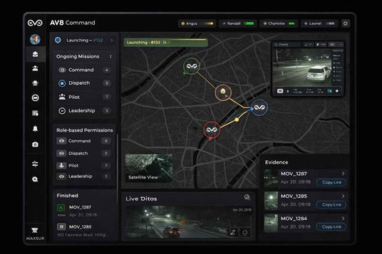 Game interface with mission management and map view on a dark background