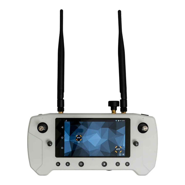 herelink drone ground station system with screen on and antennas up