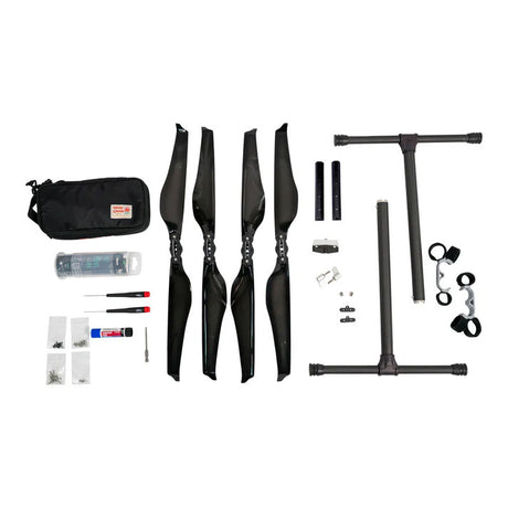 Spare part kit for the IF800 drone laid out with a white background