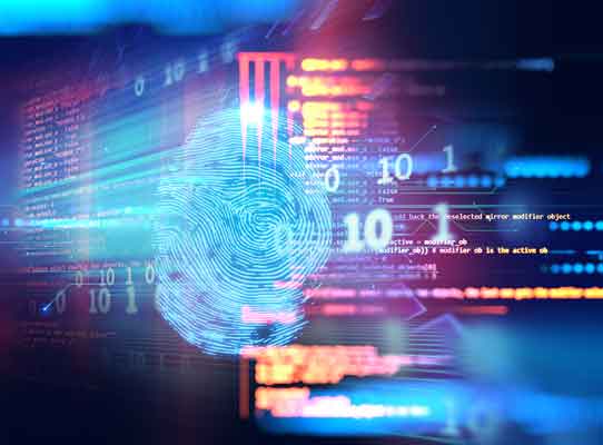 Futuristic graphic of law enforcement technologies