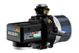 Inertial Labs RESEPI  drone LiDAR with a black housing, blue and silver cylindrical section, and a black control box displaying product details.