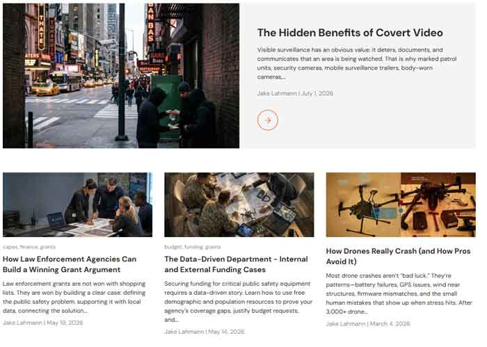 image of multiple law enforcement technology articles