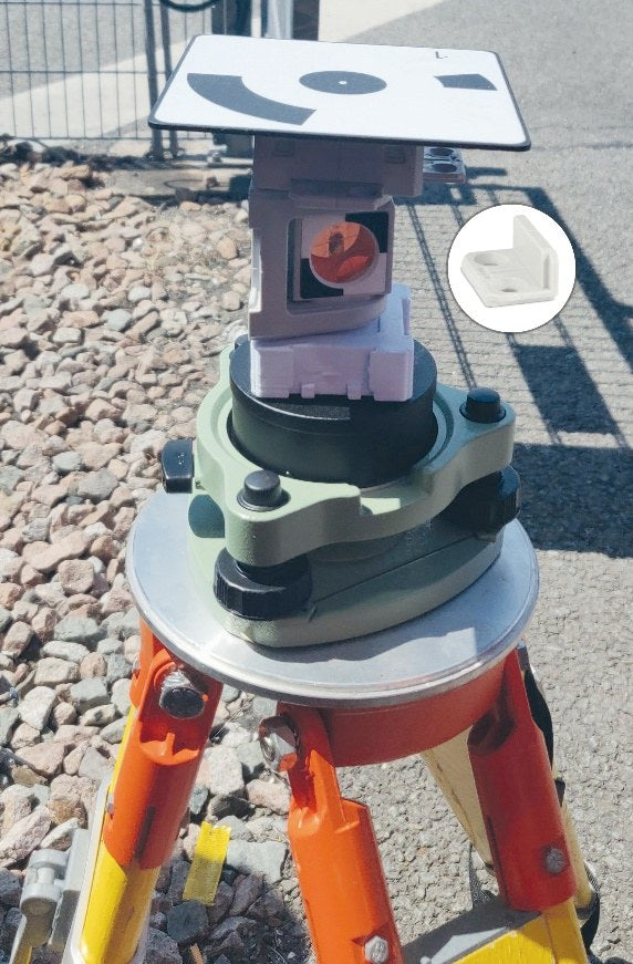 Rothbucher OPFA drone target mounted on survey reference equipment